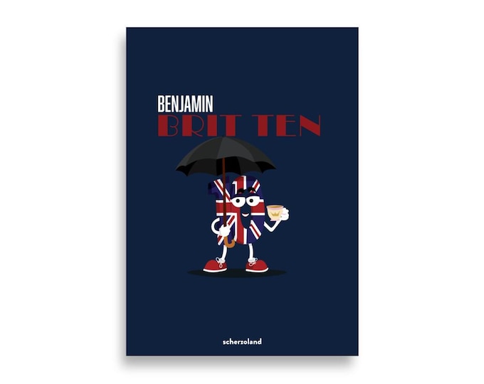 Benjamin Britten poster playing with the name Brit ten