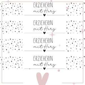Druckvorlage Banderole "Erzieherin mit Herz" PDF Vorlage zum Download Ausdrucken Geschenkkarte Geschenkidee Geschenk Selbstausdrucken