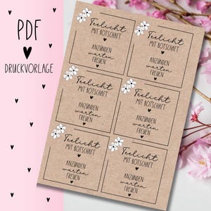 Druckvorlage "Teelicht" PDF Vorlage zum Download Ausdrucken Geschenkkarte Geschenkidee Geschenk Selbstausdrucken
