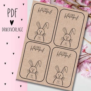 Printsjabloon "Kleine konijntjesgroet" PDF-sjabloon om te downloaden, cadeaubon, cadeau-idee, zelf afdrukken