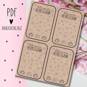 Modèle d'impression « Voeux d'automne » Modèle PDF à télécharger Imprimer Carte cadeau Idée cadeau Cadeau à imprimer soi-même