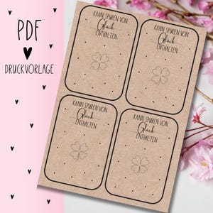 Druckvorlage "Glück" PDF Vorlage zum Download Ausdrucken Geschenkkarte Geschenkidee Geschenk Selbstausdrucken