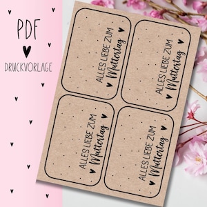 Druckvorlage "Muttertag" PDF Vorlage zum Download Ausdrucken Geschenkkarte Geschenkidee Geschenk Selbstausdrucken