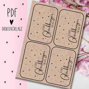 Printsjabloon "Lucky Charm" PDF-sjabloon om te downloaden, cadeaubon, cadeau-idee afdrukken, zelf afdrukken