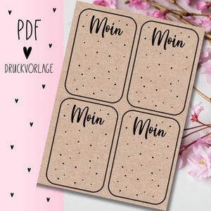 Druckvorlage "Moin" PDF Vorlage zum Download Ausdrucken Geschenkkarte Geschenkidee Geschenk Selbstausdrucken Raysin