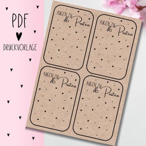 Printsjabloon "Sluit je ogen en blaas" PDF-sjabloon om te downloaden, cadeaubon, cadeau-idee, zelf printen