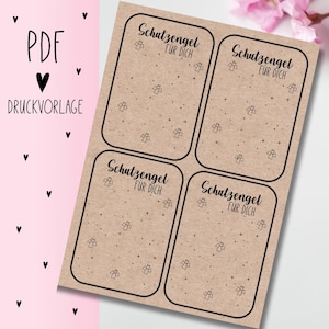 Print template &quot;Guardian angel for you&quot; PDF template for download Print Gift card Gift idea Gift Print yourself