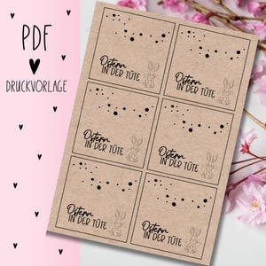 Print template &quot;Easter in a bag&quot; PDF template for download Print Gift card Gift idea Gift Print yourself Bag flap