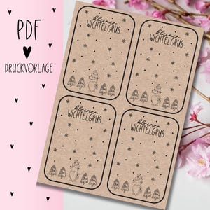 Druckvorlage "kleiner wichtelgruß" PDF Vorlage zum Download Ausdrucken Geschenkkarte Geschenkidee Geschenk Selbstausdrucken Raysin