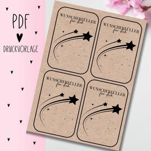 Druckvorlage "Wunscherfüller für dich" PDF Vorlage zum Download Ausdrucken Geschenkkarte Geschenkidee Geschenk Selbstausdrucken