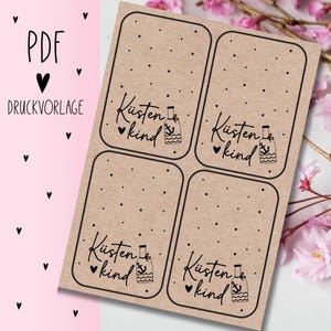 Druckvorlage "Küstenkind" PDF Vorlage zum Download Ausdrucken Geschenkkarte Geschenkidee Geschenk Selbstausdrucken Raysin
