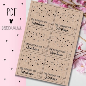 Druckvorlage "Osterhasen" PDF Vorlage zum Download Ausdrucken Geschenkkarte Geschenkidee Geschenk Selbstausdrucken Tütenklappe