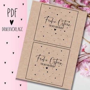 Druckvorlage "Frohe Ostern" PDF Vorlage zum Download Ausdrucken Geschenkkarte Geschenkidee Geschenk Selbstausdrucken