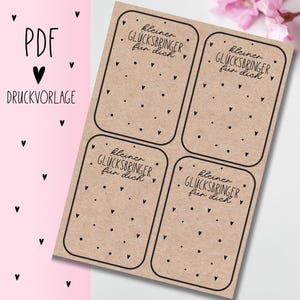 Print template &quot;Lucky Charm&quot; PDF template for download Print Gift card Gift idea Gift Print yourself Raysin