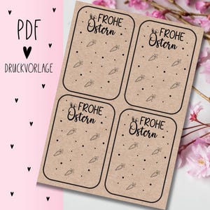 Druckvorlage "Frohe Ostern" PDF Vorlage zum Download Ausdrucken Geschenkkarte Geschenkidee Geschenk Selbstausdrucken