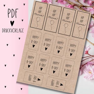 Print template &quot;Birthday&quot; PDF template for download Print Gift card Gift idea Gift Print yourself Raysin
