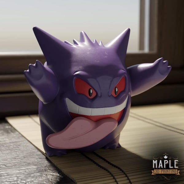 Pokemon 3D Filament Print - Gengar Window by Maple 3D Printing