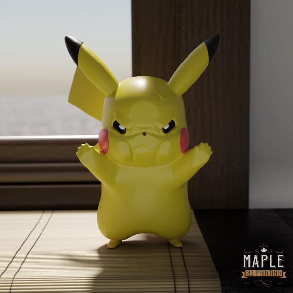 Pokemon 3D Filament Print - Window Pikachu by Maple 3D Printing