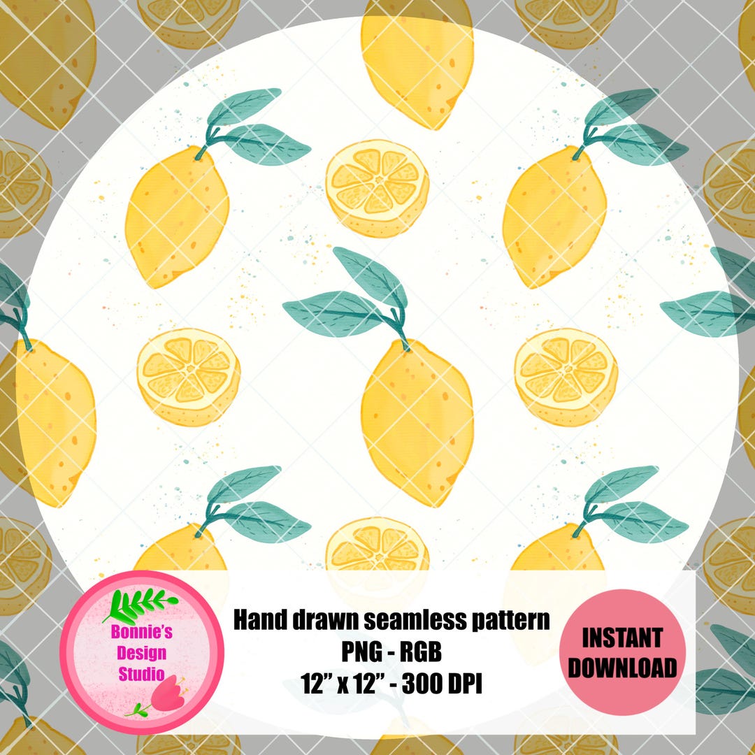 Watercolor Lemons Seamless Pattern White Summer Coastal Italian ...