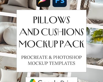 Pillow and Cushion Mockup Bundle – Procreate and Photoshop (Digital Download)