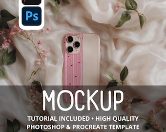 Phone Procreate Mockup: Seamless Pattern Showcase (Procreate File)