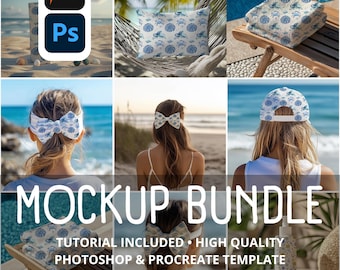 11 Summer Mockup Bundle: Procreate & Photoshop Templates (Digital Download)