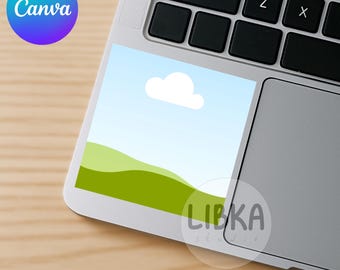 Canva Laptop Sticker Mockup Template, Drag & Drop (Digital Item)