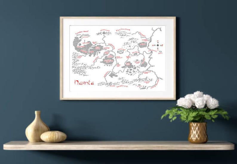 Map of Narnia Hand Drawn Tolkien Style Map Artwork - Etsy