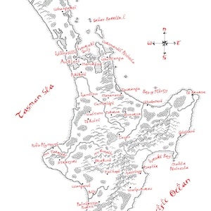 Carte de la Nouvelle-Zélande - Île du Nord