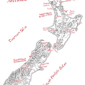 Kaart van Nieuw-Zeeland