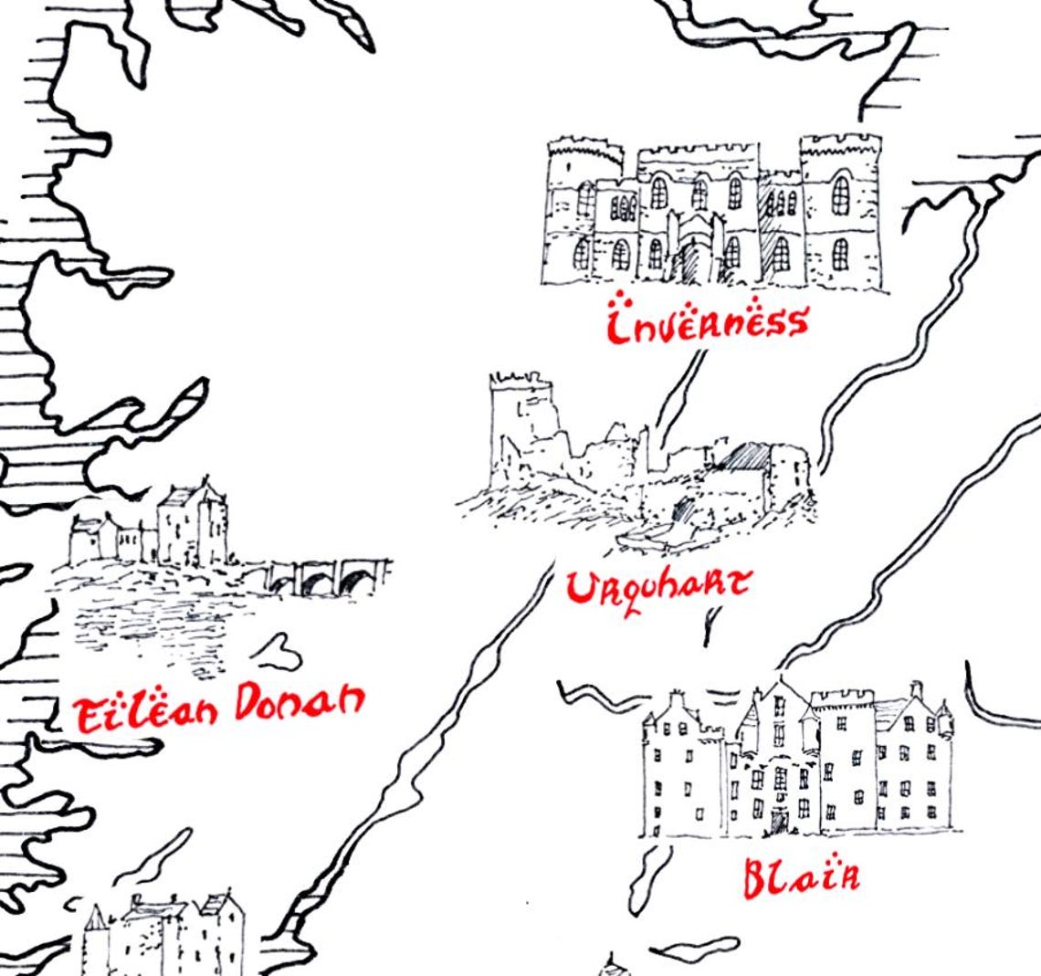 Map of the Castles of Scotland Hand Drawn Tolkien Style Artwork - Etsy UK