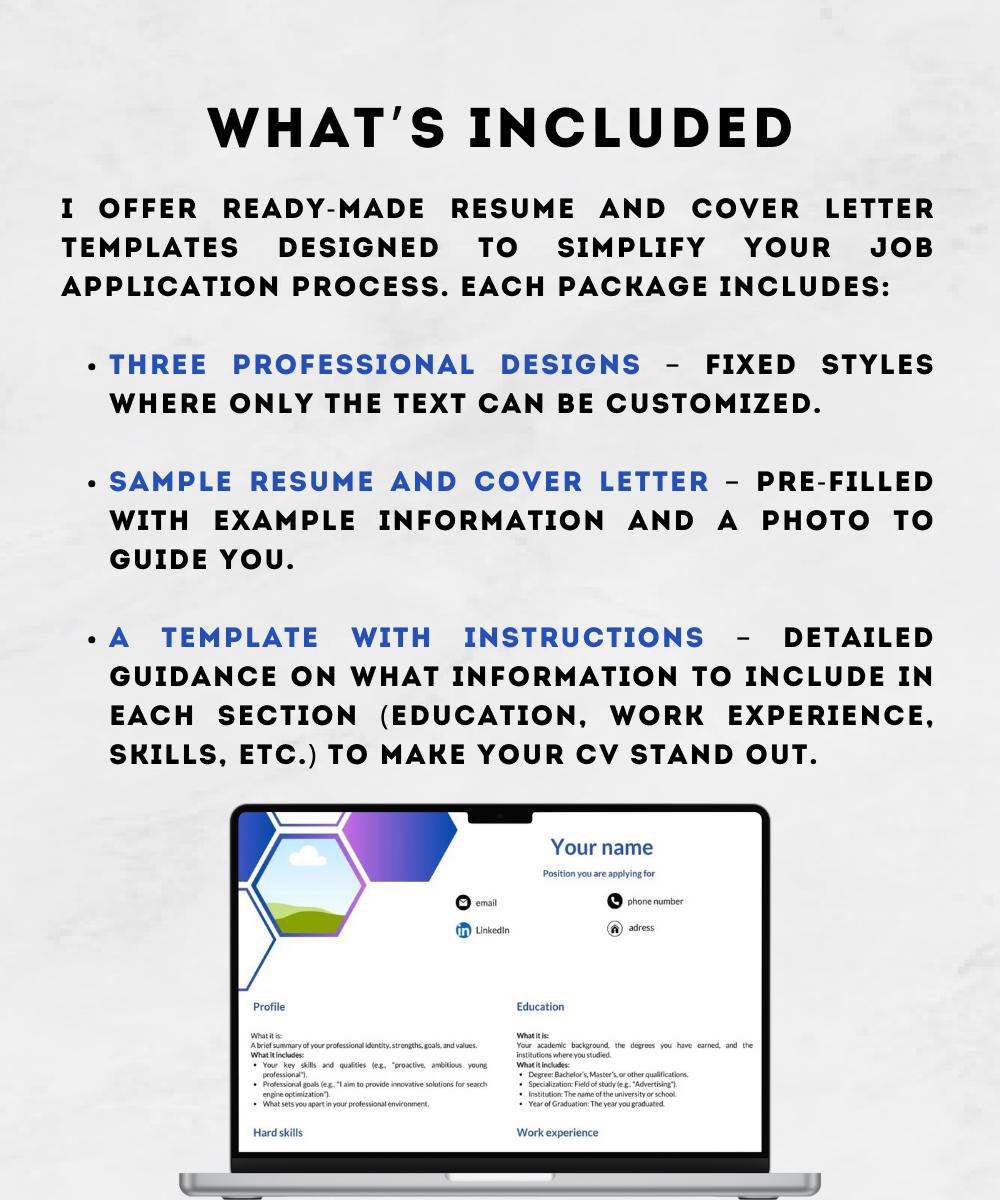ATS Resume Template Mockup Editable 2-page CV Template and Cover Letter ...