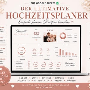 Bestseller Hochzeitsplaner Google Sheets Hochzeit Budget Tracker Gästeliste Sitzplan Checkliste Timeline Digitaler Wedding Planner german