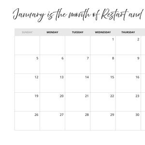 Calendario 2025 Planner mensile 2025 Calendario mensile elegante orizzontale domenica e lunedì Calendario da parete formato digitale