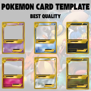 Modello di carta Pokemon, Download digitale, prodotto digitale, invito Pokemon, template Pokemon