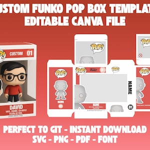Funko POP Box Canva Template Svg, Funko Pop Box personalizzato, Funko Box modificabile, Funko Display,download immediato best seller
