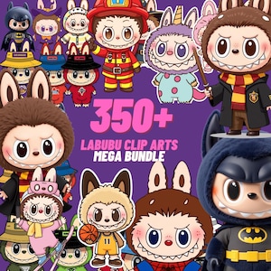 350+ Labubu Clipart Mega Bundle, Labubu PNG Bundle, Labubu Clipart, Labubu Bundle PNG, 350+ download digitale simpatico cartone, La bubu PNG