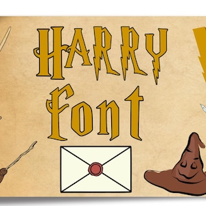 Potter Font-Wizard font, Harry Potter font, lettere wizard editable Canva lettere mago, lettere potter