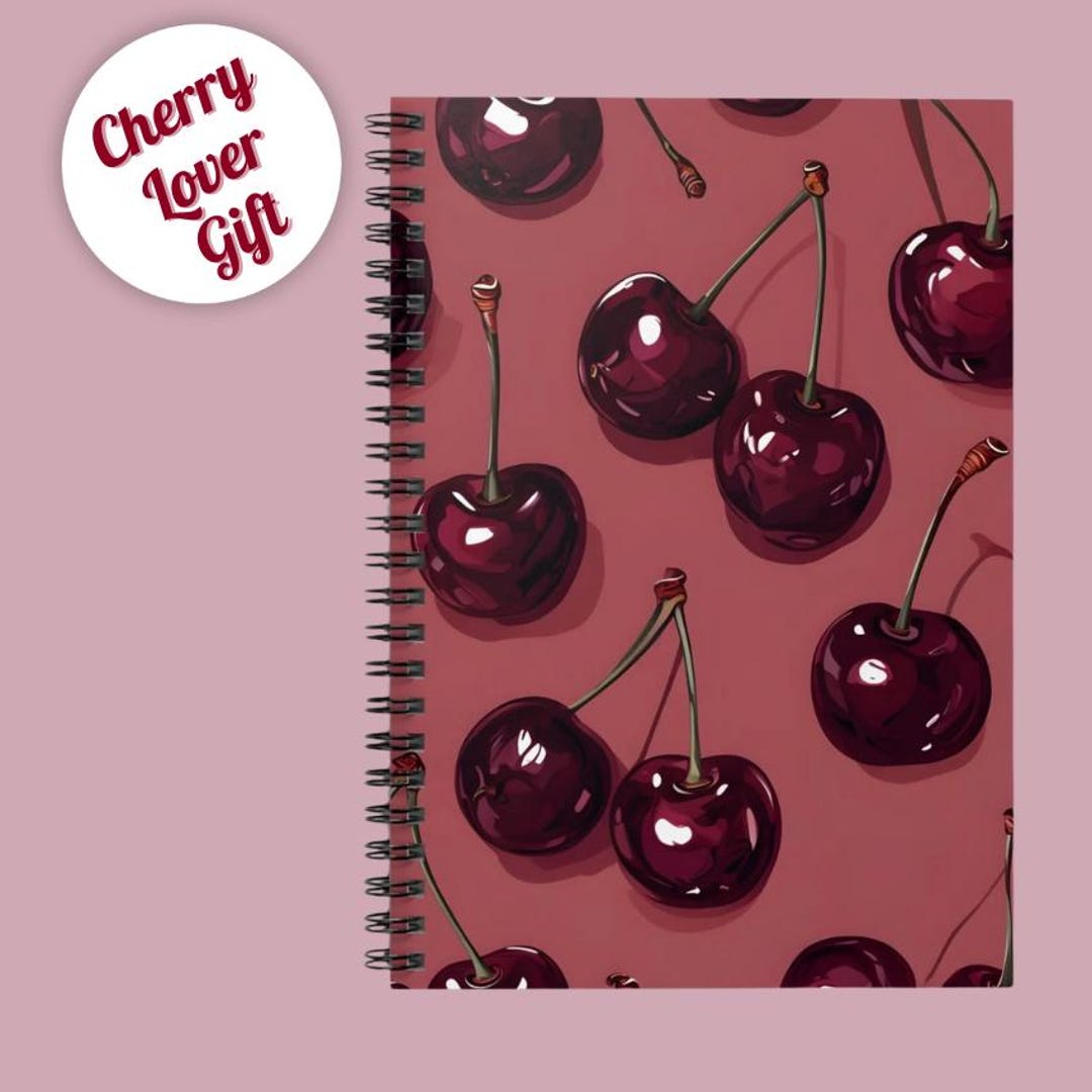 Patterned Note Books Velvet Dark Cherry Velvet Spiral Notebook, Cute Stationery, Journal for ...