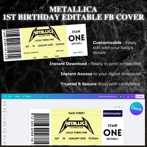 Metallica Happy Birthday Facebook Event Cover / Digital Download / METALLICA FACEBOOK COVER / Ticket