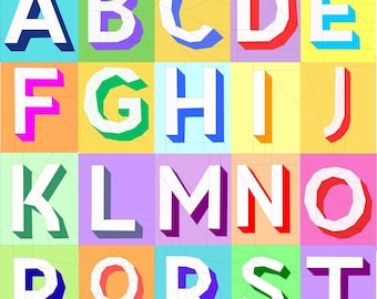 Alphabet Quilt- Foundation Paper Piecing Pattern - All 26 letters included- instant download
