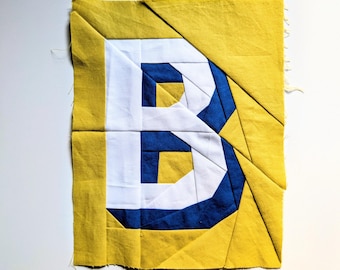 Foundation Paper Piecing Pattern - Letter B with shadow