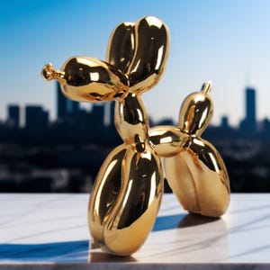 Resin Balloon Dog Sculpture: Modern Abstract Desk Accent