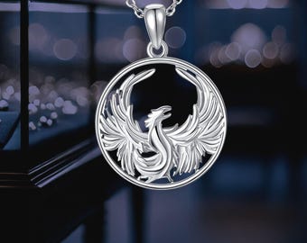 Phoenix Necklace 925 Sterling Silver Phoenix Bird Jewelry Pendant Necklace For Women