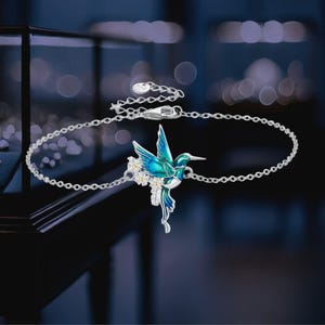 Hummingbird Bracelet 925 Sterling Silver Hummingbird Jewelry Cute Bracelet For Women