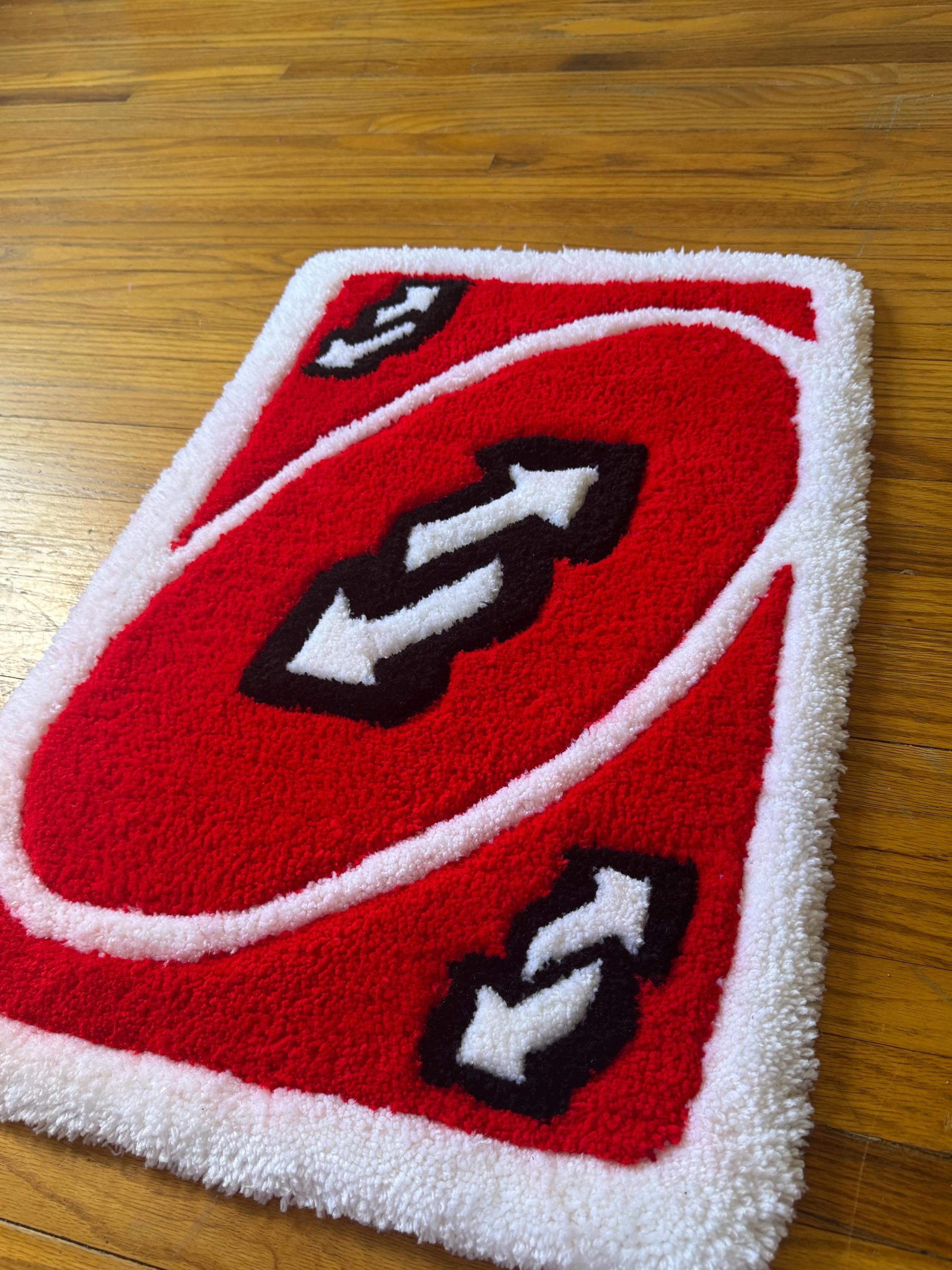 Red Reverse Card Tufted Rug - Etsy