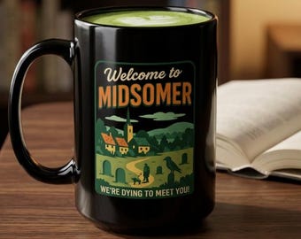 Midsomer Murders Coffee Mug 15oz 11oz Retro Souvenir Murder Crime British TV Police John Nettles UK Mystery Classic Dark Humour Sarcastic