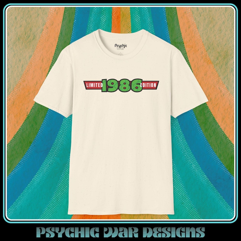 40th Birthday T-Shirt, 1986 Retro Ltd Edition Tee Forty Birthday Shirt 90s Cartoon Tee Ninja Turtle TMNT Gift For Him Her Nostalgia Party