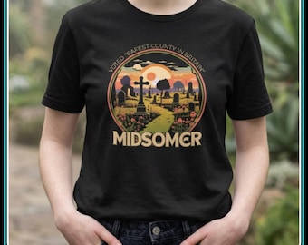 Midsomer Murders T-Shirt Retro Souvenir Tee Murder Crime British TV Police Shirt John Nettles UK Mystery Classic Dark Humour Sarcastic