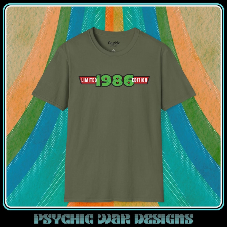 40th Birthday T-Shirt, 1986 Retro Ltd Edition Tee Forty Birthday Shirt 90s Cartoon Tee Ninja Turtle TMNT Gift For Him Her Nostalgia Party